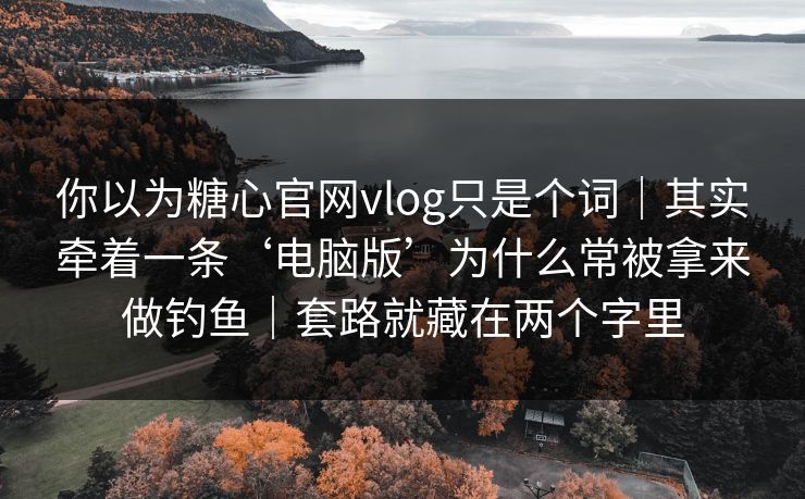 你以为糖心官网vlog只是个词｜其实牵着一条‘电脑版’为什么常被拿来做钓鱼｜套路就藏在两个字里