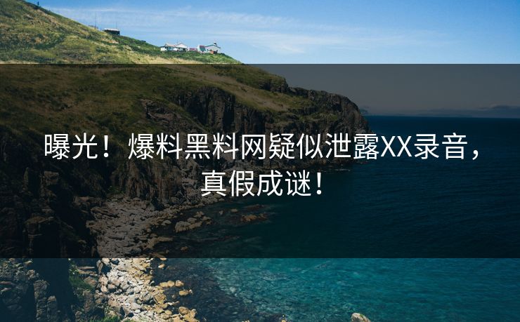 曝光！爆料黑料网疑似泄露XX录音，真假成谜！