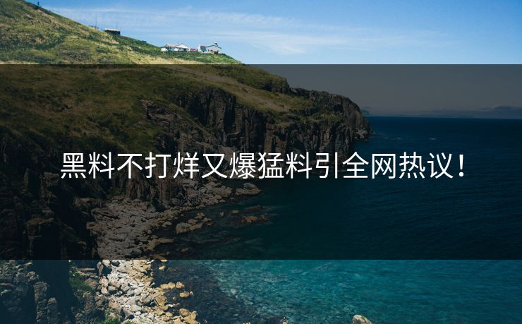 黑料不打烊又爆猛料引全网热议！