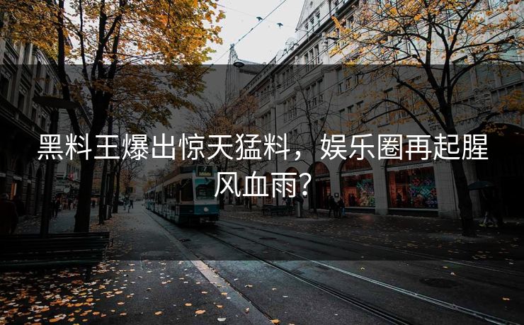 黑料王爆出惊天猛料，娱乐圈再起腥风血雨？